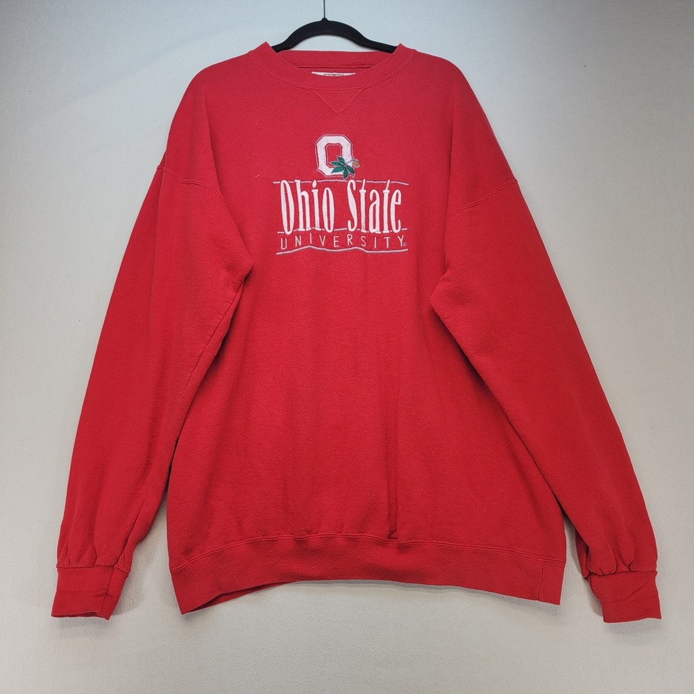 20/20 Sport OSU‎ Sweatshirt Mens XL Red Vintage Ohio State Embroidered USA
